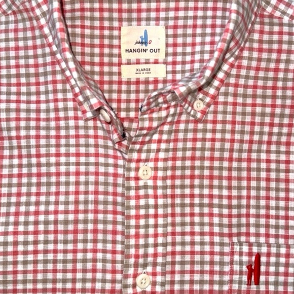 Johnnie-O Hangin’ Out Shirt XL–Malibu Red Plaid Long Sleeve Button Down - Picture 11 of 11